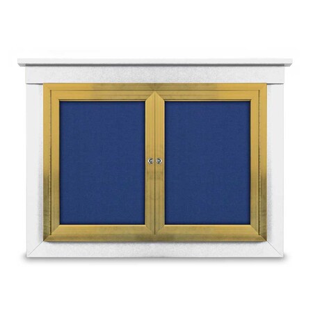 United Visual Products 48"x36" 2-Door Enclosed Letterboard, Grey Felt/Lt Oak UV2624O-LTOAK-GREY